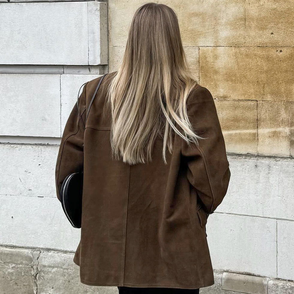Drune | Wildlederjacke mit Edler Optik