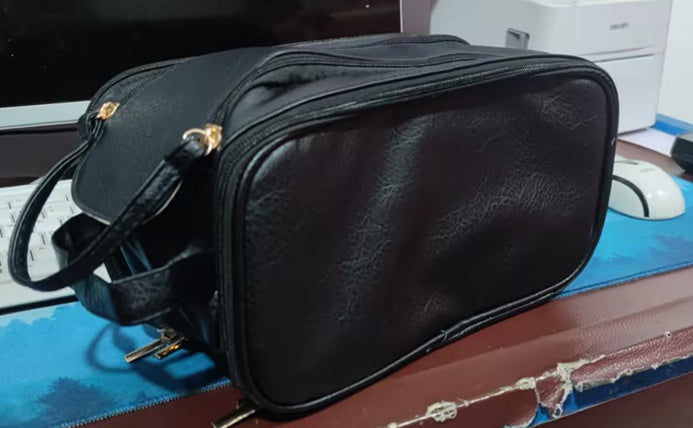 Drune PU-Leder Kosmetiktasche mit U-förmigem Design