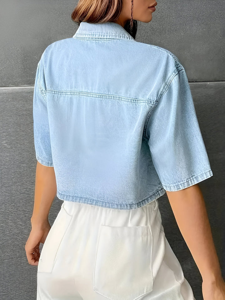 Drune | Mühelos Schickes Hellblaues Denim-Shirt