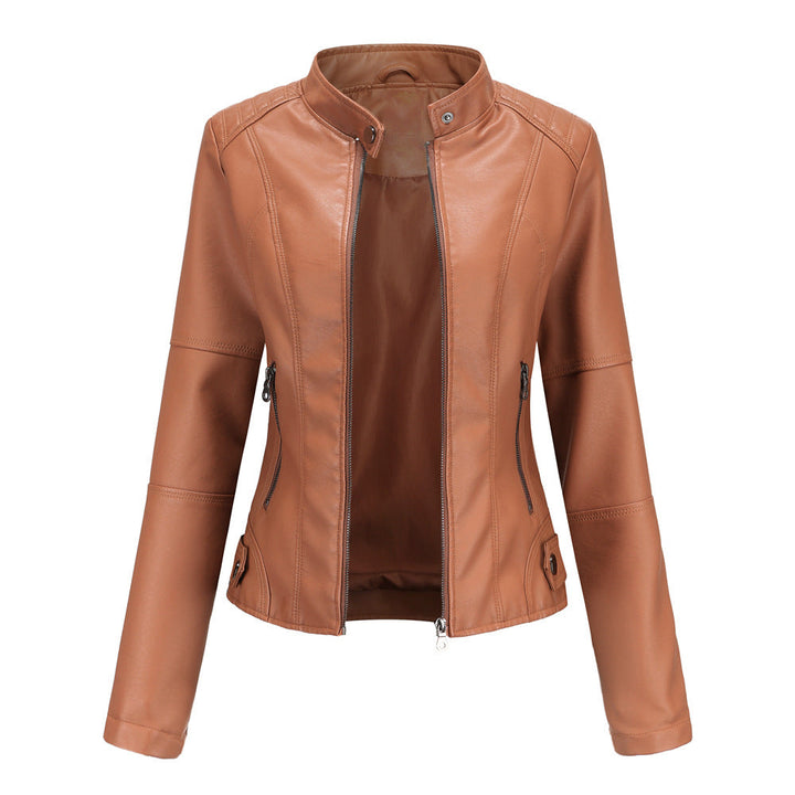 Biker-jacke mit Stehkragen