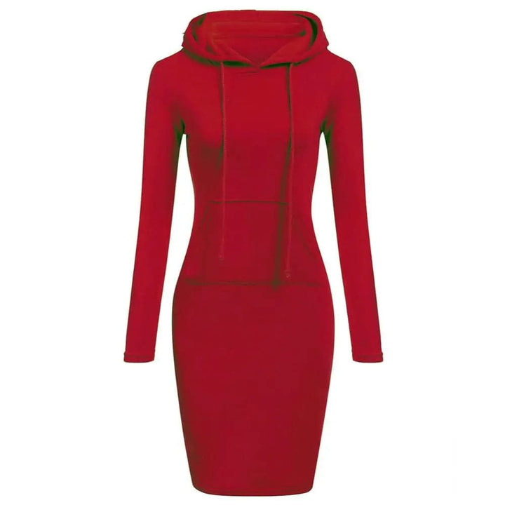 Drune | Hoodie Kleid - Lange Ärmel - Verstellbare Kapuze - Kängurutasche - Slim Fit