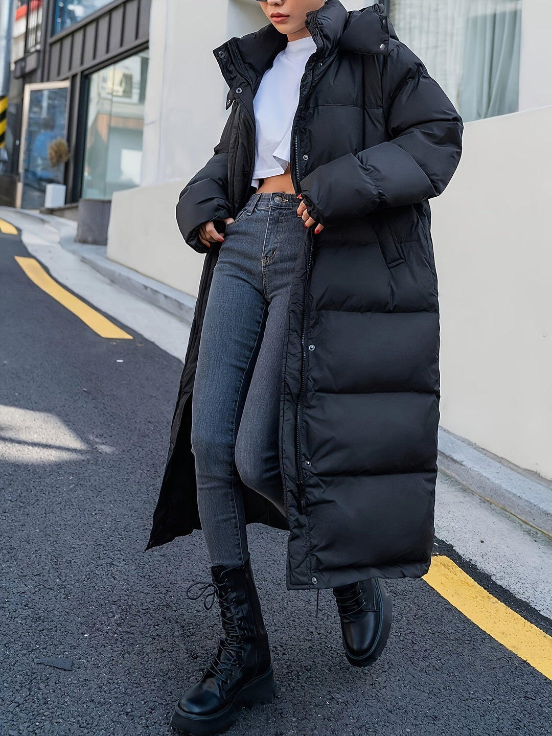 Drune Lange Fleece Puffer Winterjacke Für Frauen | Ideal Für Winter