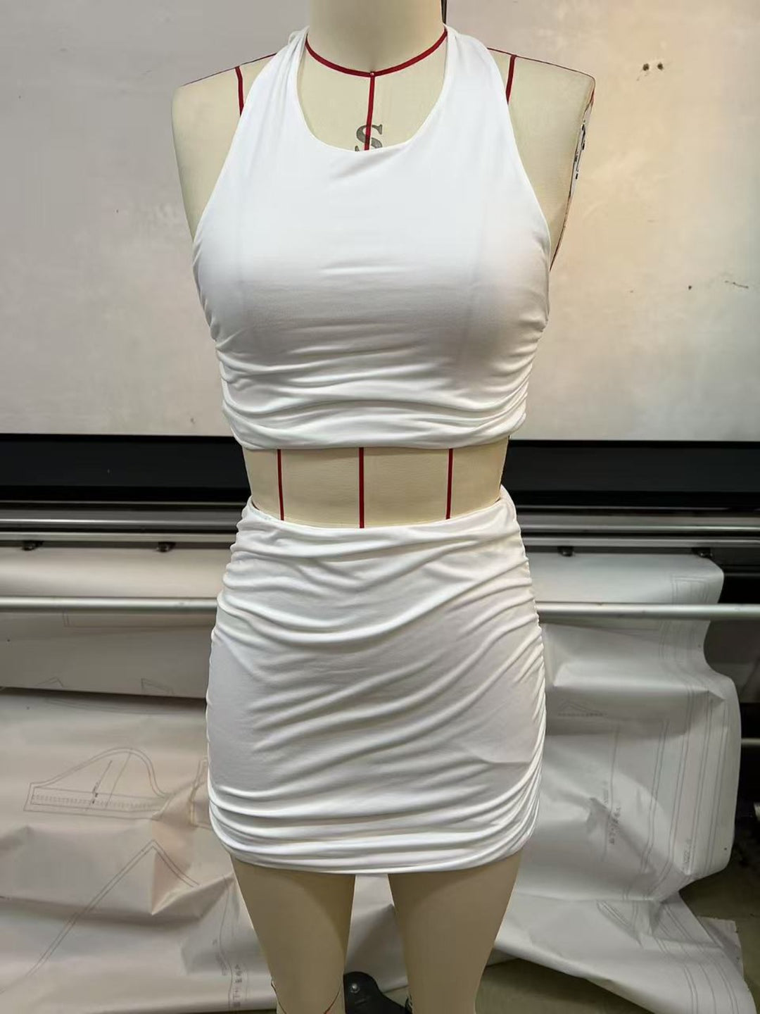 Drune | Ärmelloses Neck Tube Top Weste Hip Wrap Set