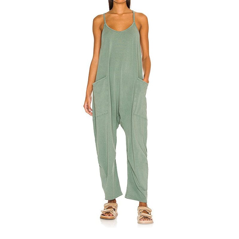 Drune | Locker Weites Bein Ärmelloser Jumpsuit Für Damen