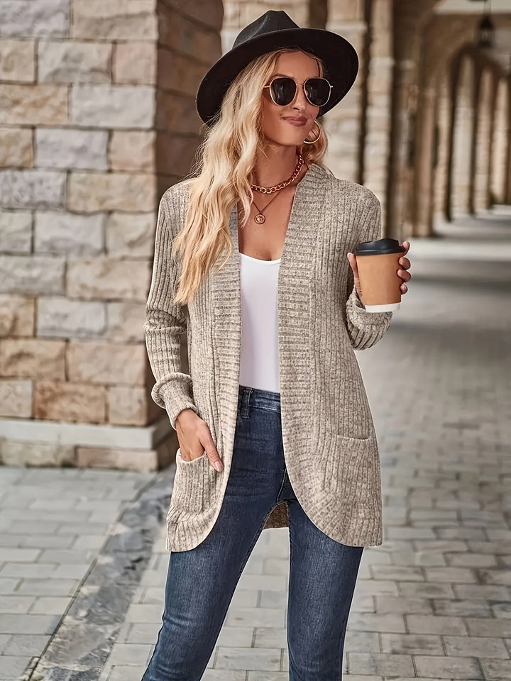 Drune | Cardigan - Damen Herbst Freizeit Fleece Strickjacke