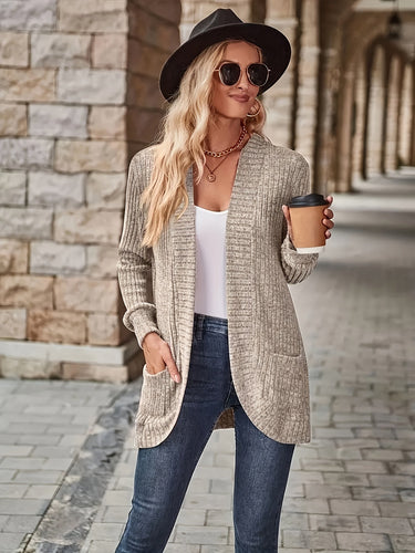 Drune | Cardigan - Damen Herbst Freizeit Fleece Strickjacke