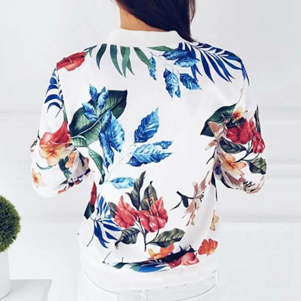 Drune | Lange Ärmel Damen Sommerjacke mit Blumenmuster