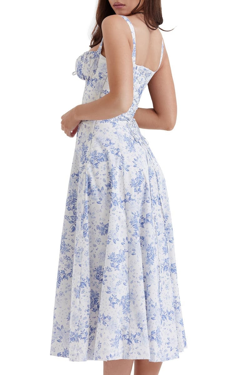 Drune | Langes Blumen Korsett Kleid