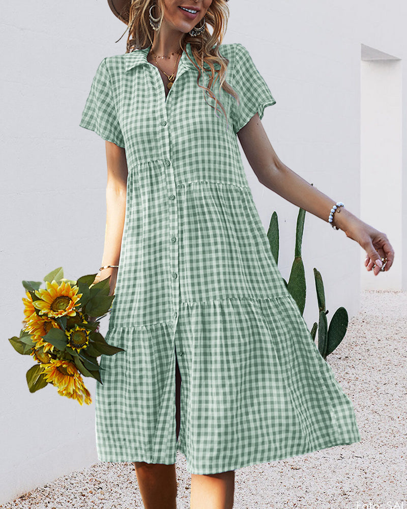 Drune | Lässiges kariertes Hemdkleid