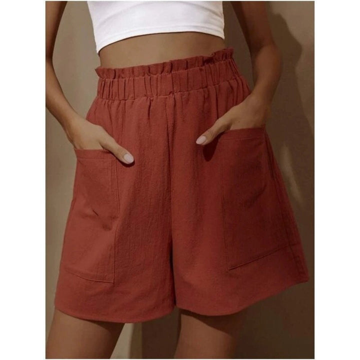 Drune | Shorts aus Baumwolle und Leinen mit hoher Taille für Damen