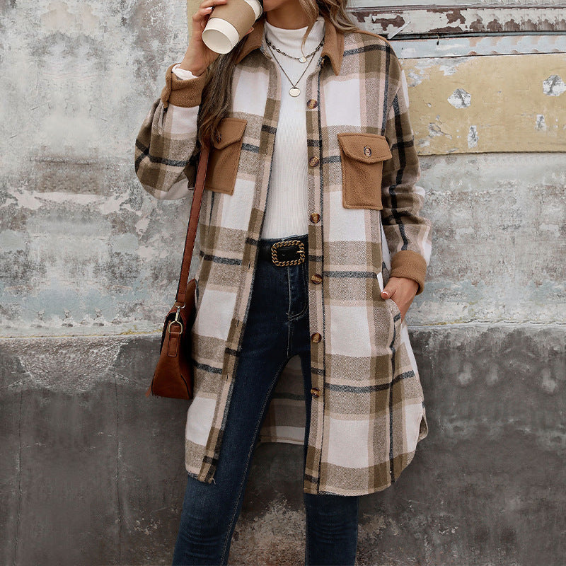 Drune | Karierter Lange Hemdjacke
