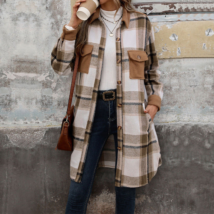 Drune | Karierter Lange Hemdjacke