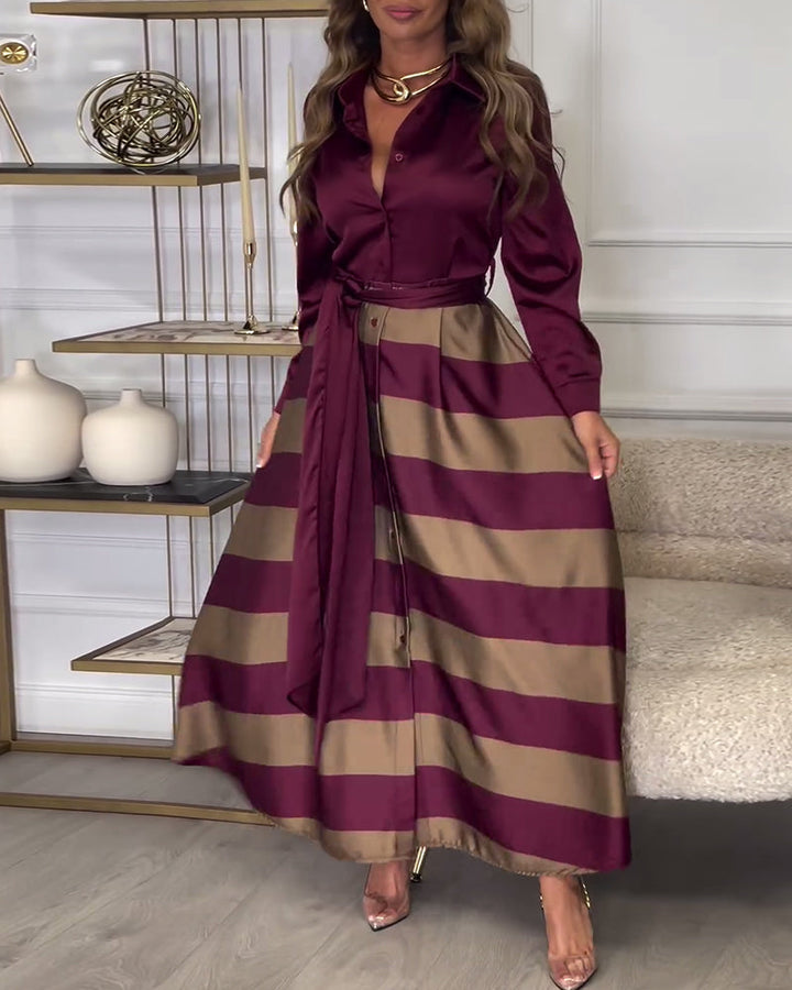 Drune | Kleid mit Streifenmuster und Reversriemen