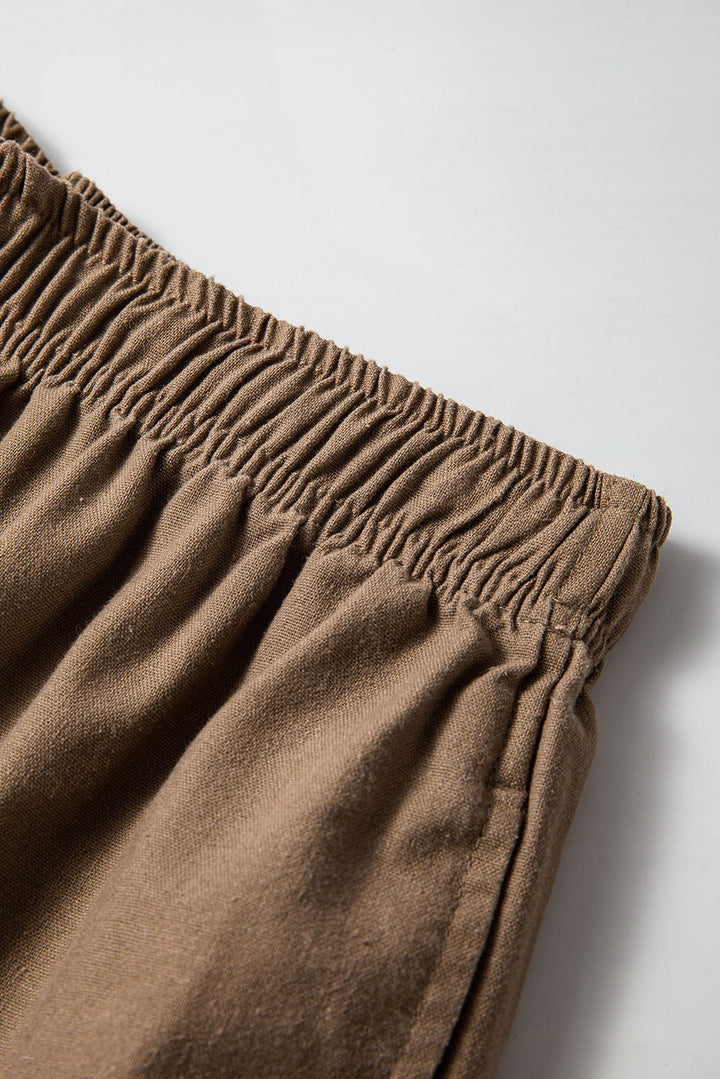 Drune | Palm Baumwoll Leinen Weitbein Hose Für Frauen
