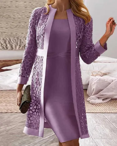 Drune | Zweiteiliges Kleid mit Spitzenjacke für Frauen
