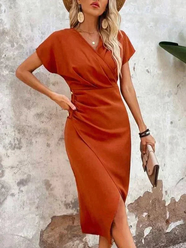 Drune | Damen Midikleid mit V-Ausschnitt