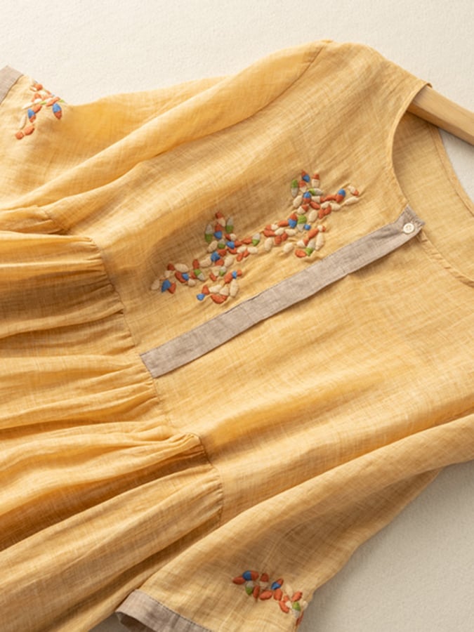 Drune | Besticktes Kleid aus Baumwolle