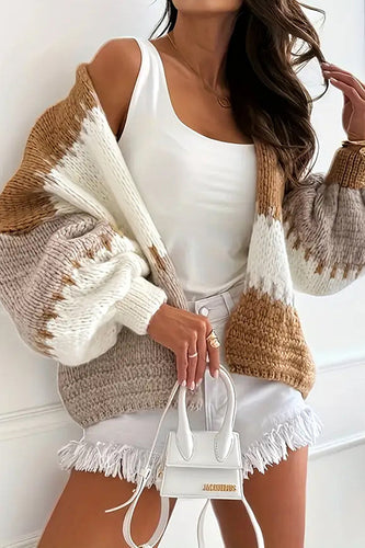 Drune | Cozy cardigan with contrasting seams
