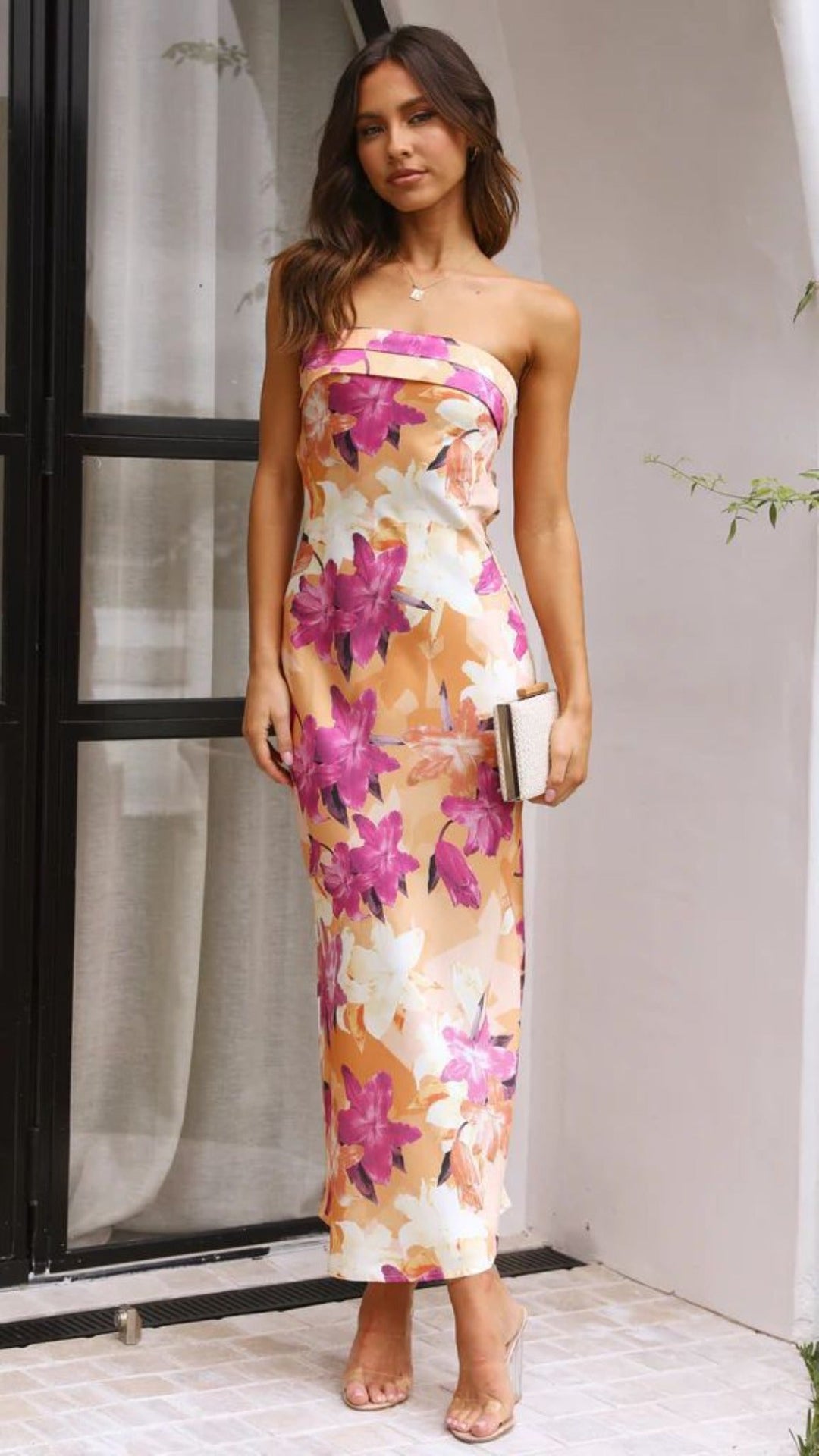 Drune | Satin rückenfreies Röhrentop Kleid