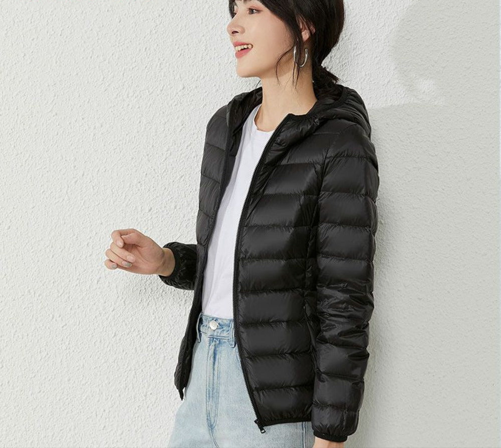 Drune | Daunenjacke mit Kapuze und Reißverschluss für Damen - Liliana