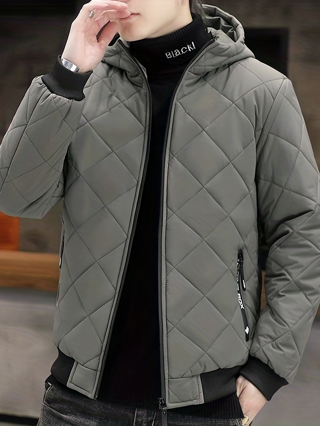 Drune |  Plüsch Kapuzen-Winterjacke Für Herren - Perfekt für Outdoor-Aktivitäten