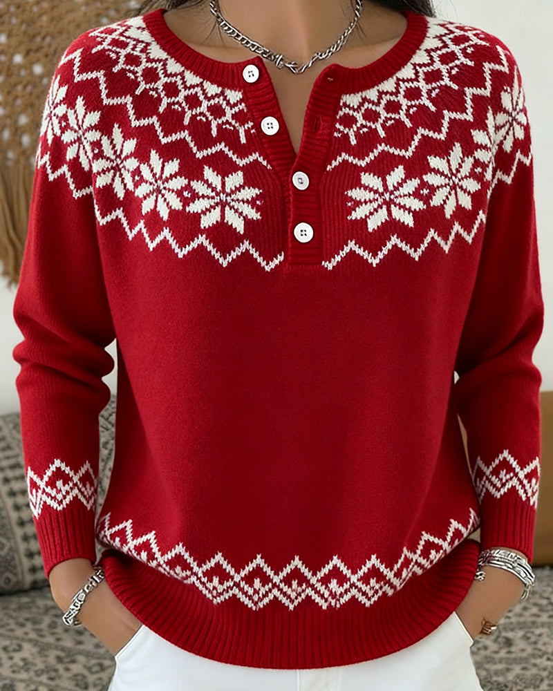 Drune | Schneeflocke Jacquard Halboffen