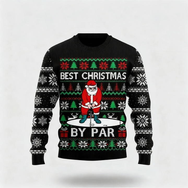 Drune | Santa Claus Cartoon Design - Schwarzer Feiertagsikone Pullover