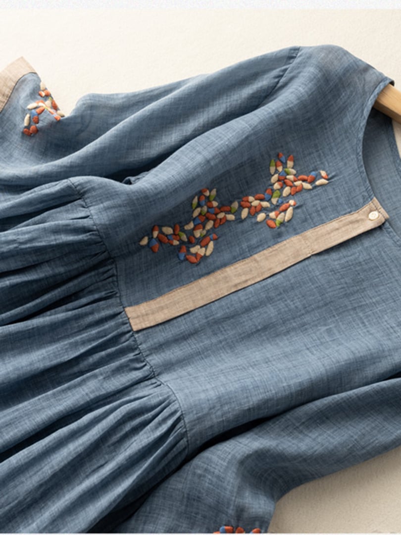 Drune | Besticktes Kleid aus Baumwolle