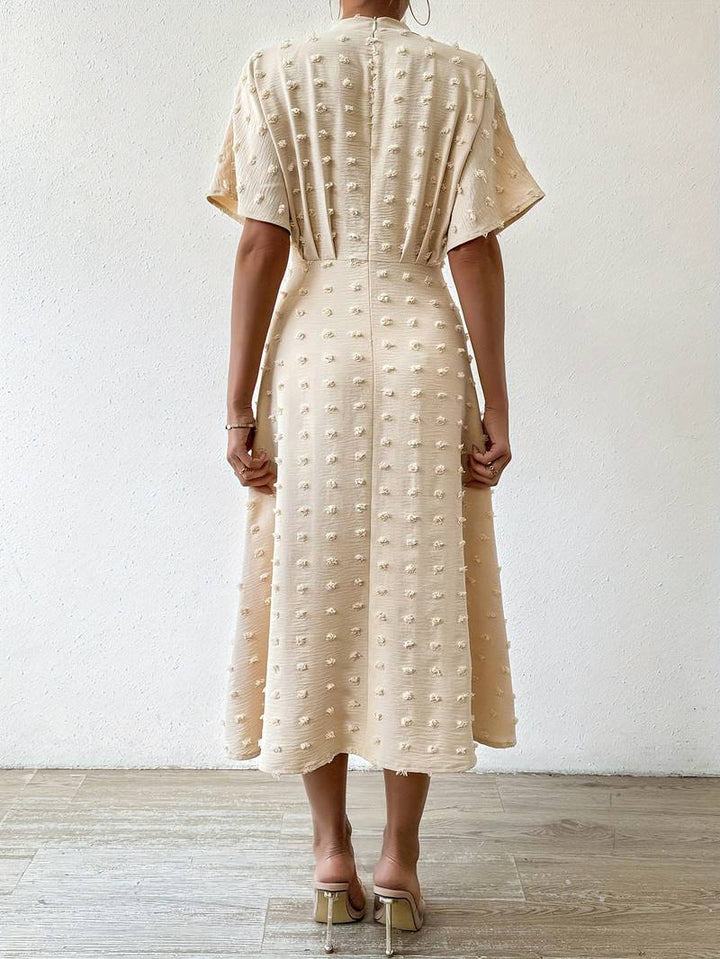Drune | Swiss Dot Rüsch Midi Kleid