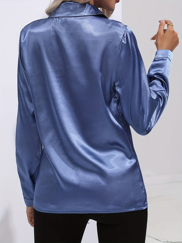 Drune | Schicke Herbst Elegante Satin Bluse für Frauen