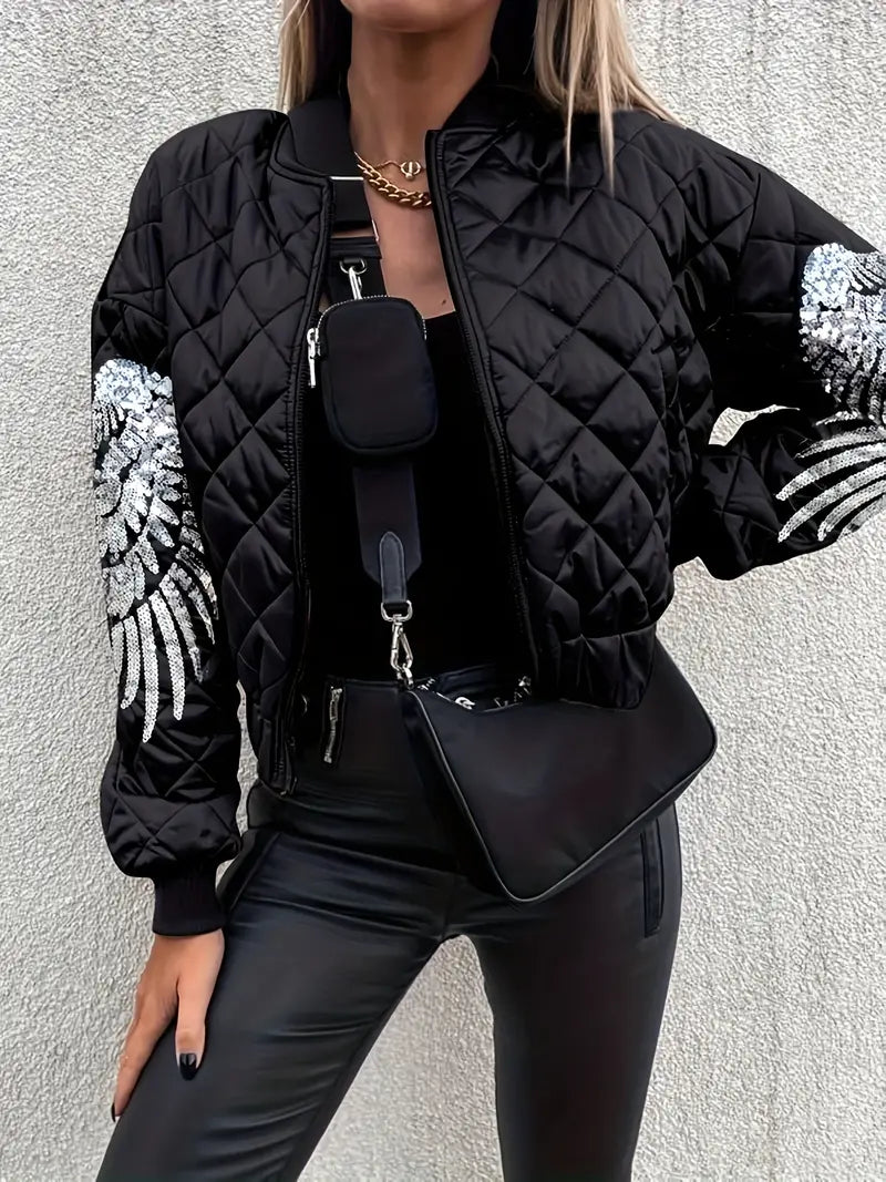 Drune | Freizeit Wing Gedruckte Bomberjacke
