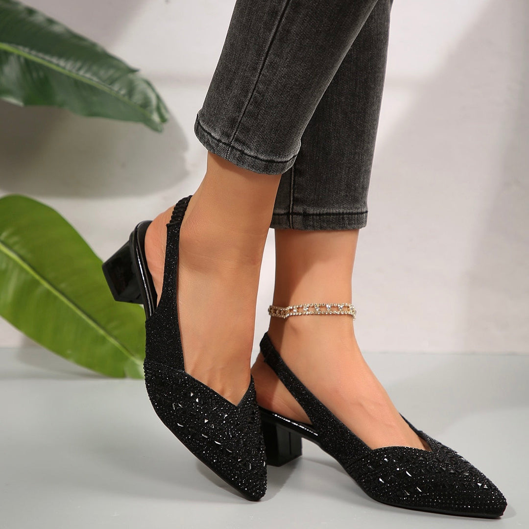 Glanzvolle Absatzsandalen mit funkelnden Kristalldetails Drune Drune