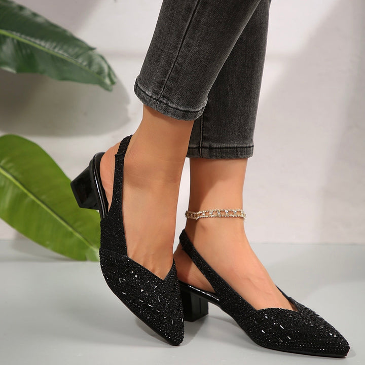 Glanzvolle Absatzsandalen mit funkelnden Kristalldetails Drune Drune