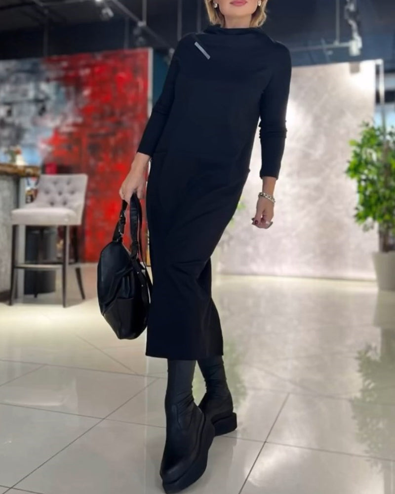 Drune | Kleid mit Rundhalsausschnitt und Tasche
