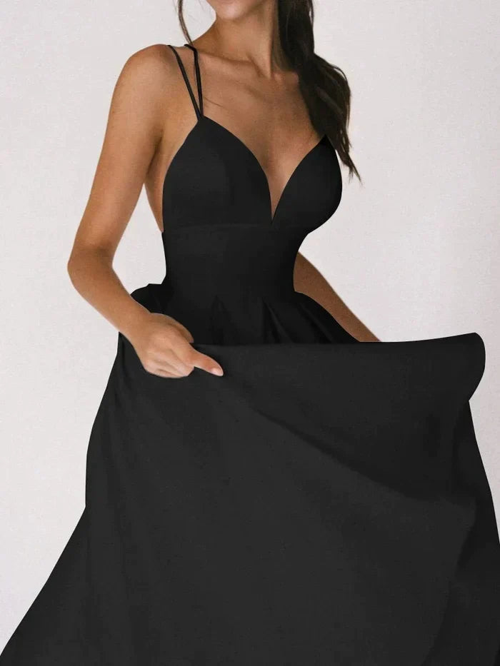 Drune | Elegantes Kleid mit V-Ausschnitt und Trägern