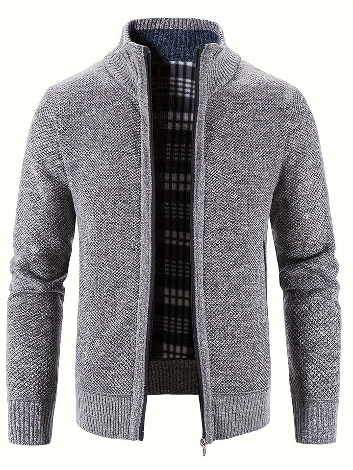 Drune | Zip Up Stehkragen Strickjacke