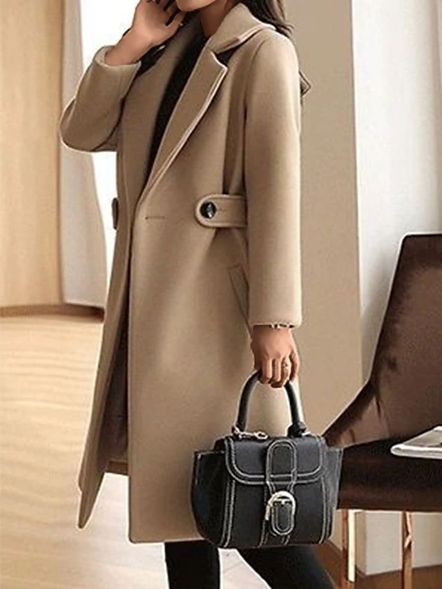 Drune - Winter Wollmantel Gürtel Slim
