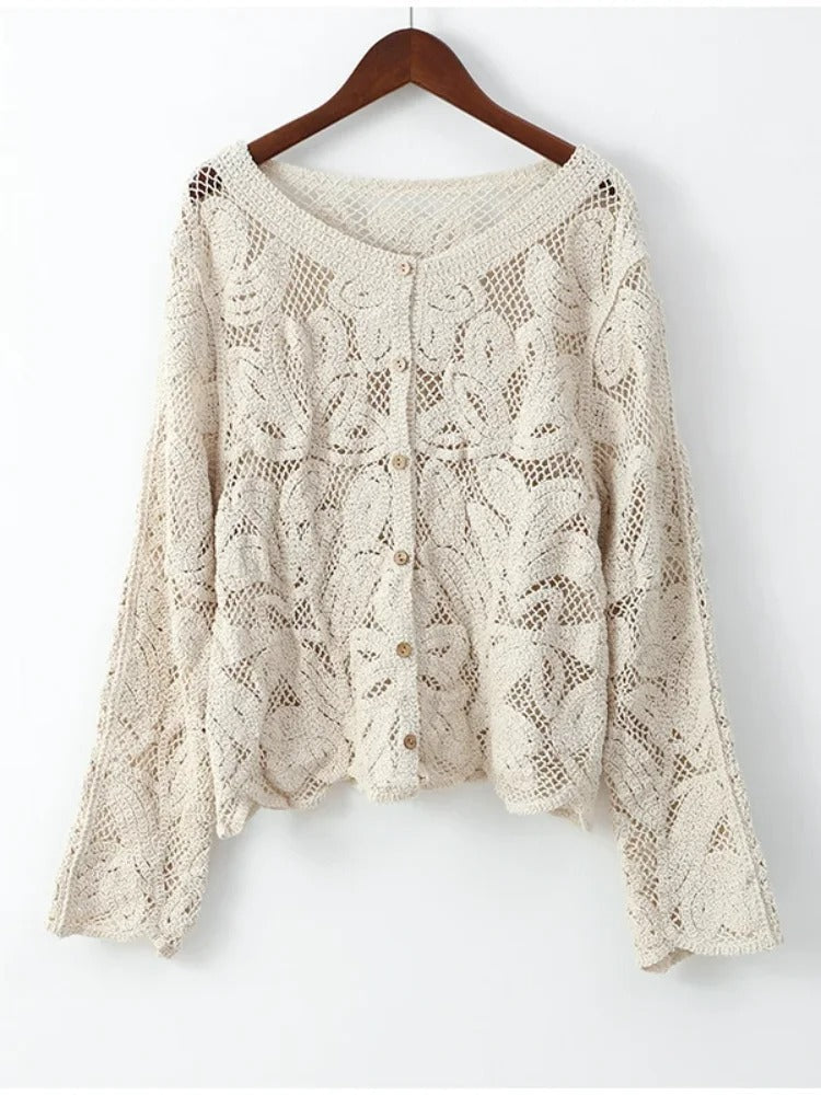 Drune | Handgehäkelte Strickjacke
