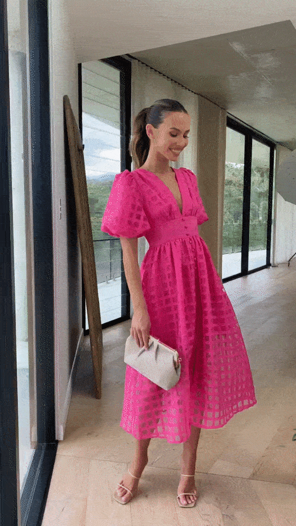 Drune | Midikleid mit Puffärmeln