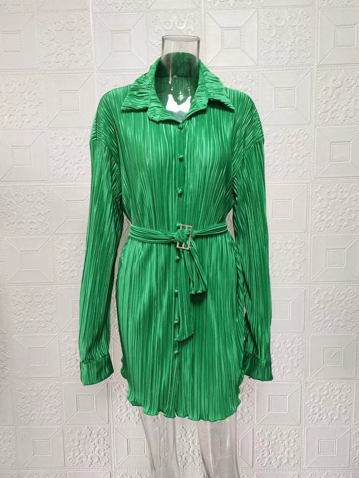 Drune | Langärmeliges Kleid mit Schnürsenkeln und elastischer Taille