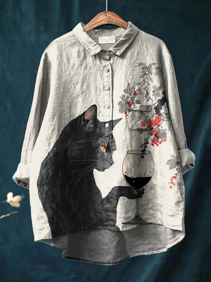 Drune | Katzenkunst Auf Weißem T-Shirt