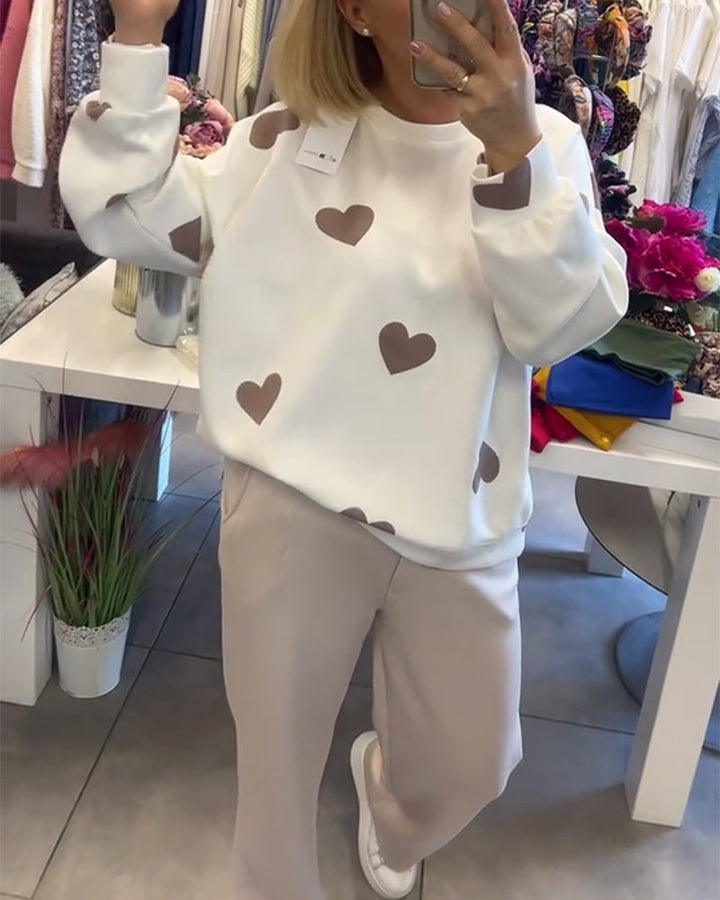 Drune | Frauen Casual Herz Pullover