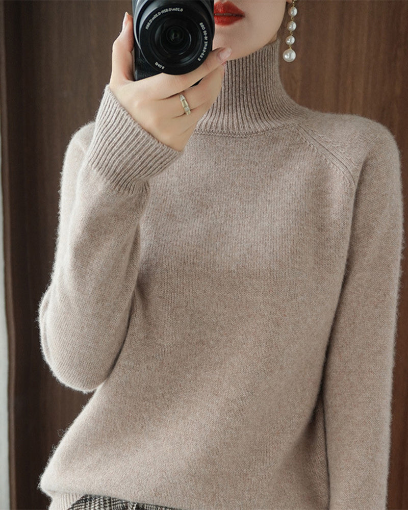 Drune | Einfarbiger Pullover mit Hohem Kragen und Langen Ärmeln