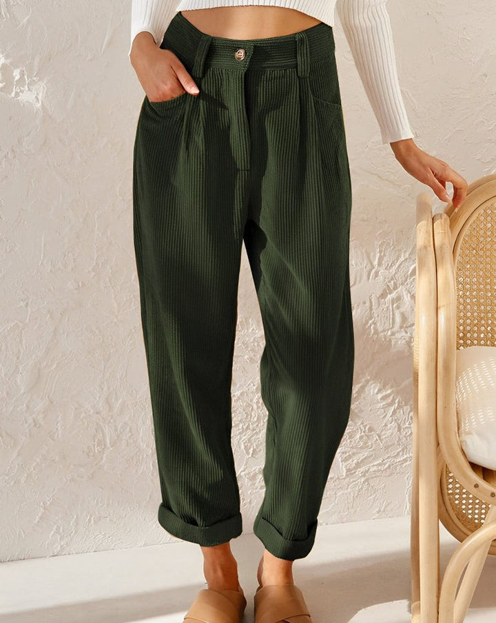 Drune | Elegante Cordhosen für Damen mit Hohem Bund