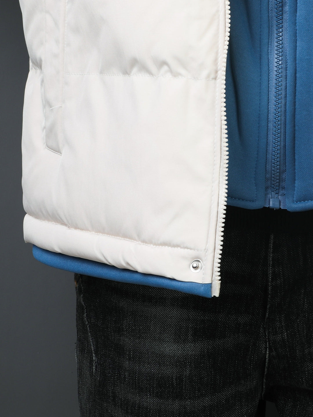 Drune |  Baumwoll Kapuzen Gefälschte Doppel Gepolsterte Winterjacke Für Herren - Perfekt für Alltagskleidung