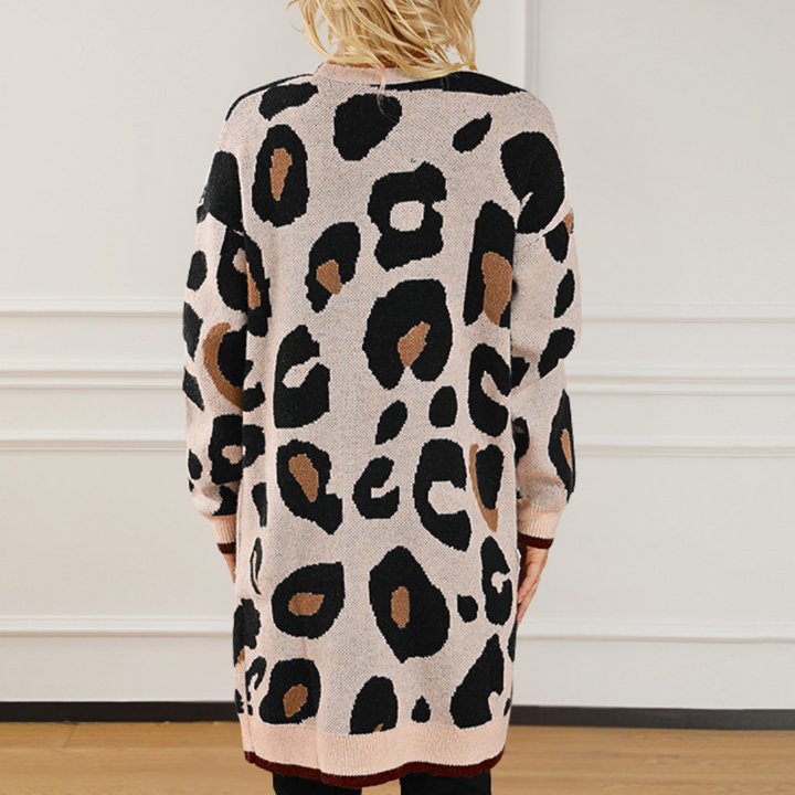 Drune | Elegante Strickjacke mit Leopardenmuster