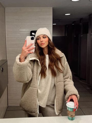 Drune | Flauschige Jacke Lässiger Moderner Stil Ideal für den Winter