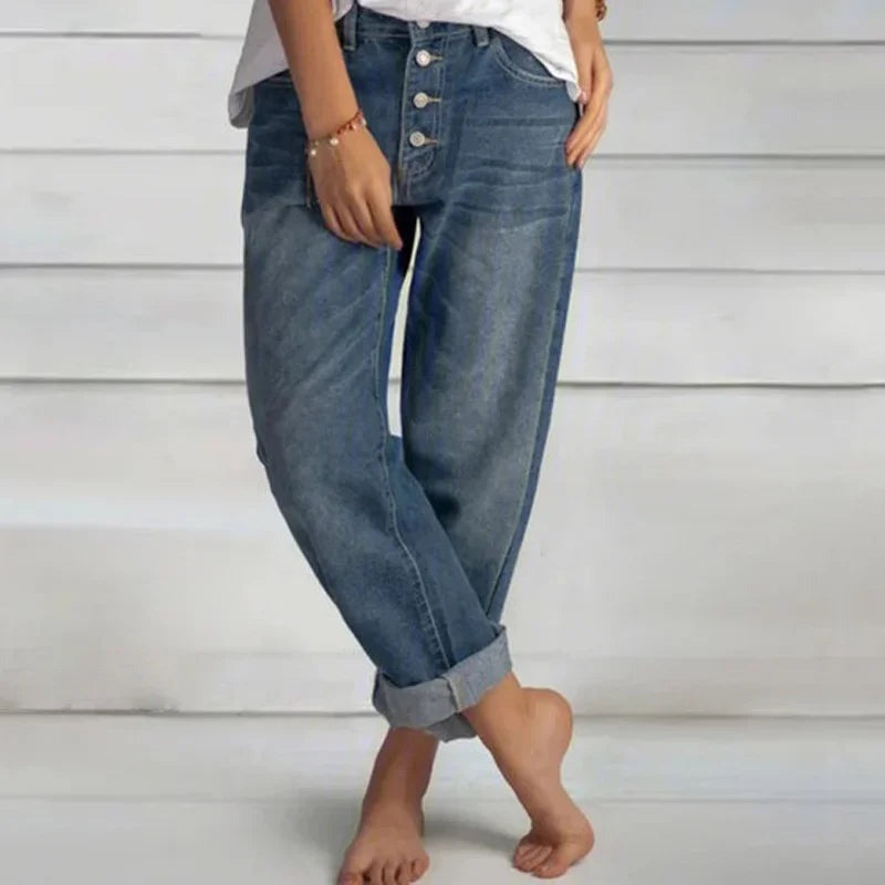 Drune | Bequeme Locker Jeans mit Hohem Bund für Frauen