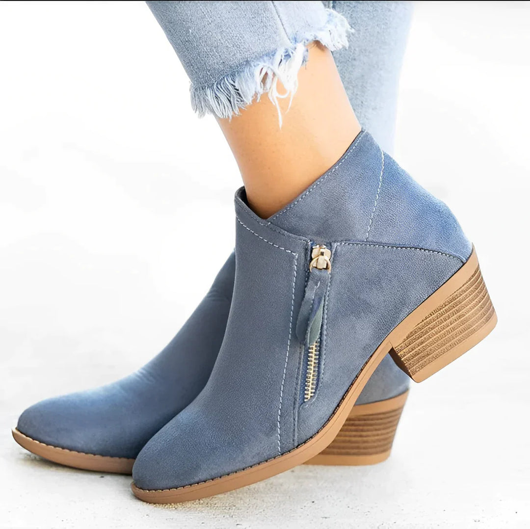 Drune | Damen Stiefeletten mit Hohen Absätzen und Seitlichem Reißverschluss