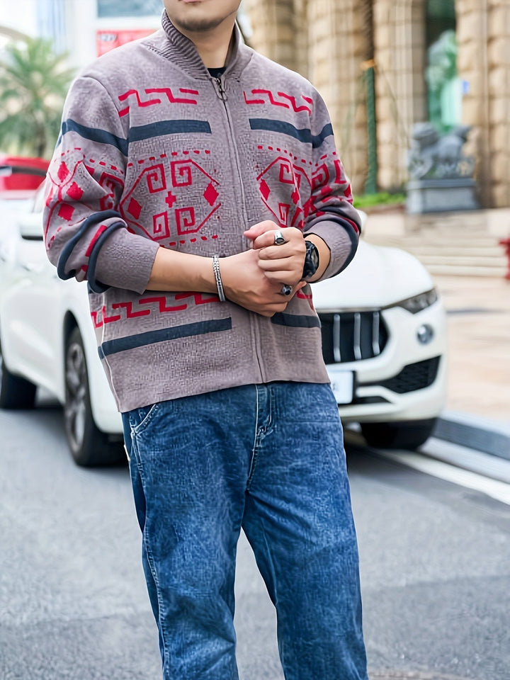 Drune | Lässige Herren-Strickjacke mit Reißverschluss